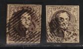 BELGIQUE N° 6 X 2 Nuances  Obl. Superbes - 1851-1857 Médaillons (6/8)