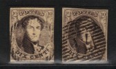 BELGIQUE N° 6 X 2 Nuances  Obl. Superbes - 1851-1857 Medaillen (6/8)