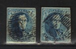 BELGIQUE N° 7 & 7 A  Obl. Superbes - 1851-1857 Medallions (6/8)