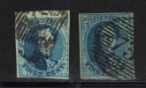 BELGIQUE N° 7 X 2 Nuances  Obl. - 1851-1857 Médaillons (6/8)