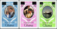 GHANA 1984 Diana´s Wedding 1c/20p.9c/80p.20c/4c Ovpt New   [non  Dentelé,Geschnitten,no Dentado,non Dentellato,ogetande] - Femmes Célèbres