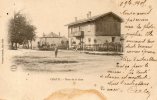 CHATEL SUR MOSELLE Place De La Gare Voyagée Timbrée En 1905 - Chatel Sur Moselle