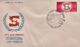 ILO Golden Jubilee FDC NEPAL 1969 - OIT