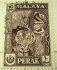 Perak 1957 Sultan Yusuf Izzuddin Shah Tiger 10c - Used - Perak
