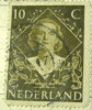 Netherlands 1948 Queen Juliana Coronation 10c - Used - Usati
