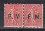 FRANCE FM N° 4 Paire Se Tenant Avec 4 A ** - Timbres De Franchise Militaire