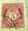Norway 1893 Posthorn 5ore - Used - Oblitérés