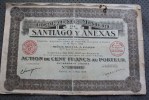 Compagnie Minière De Santiago Y Anexas Mexique -siège Social à Paris XV Mars 1925 Titre /action 100 Fr. Porteur - Mines