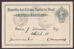 Brazil (Uprated) Postal Stationery Ganzsache Entier PARAHBYBA Do NORTE 1910 To ULSTED Denmark (2 Scans) - Interi Postali