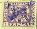 Spain 1940 Telegraph Stamp 1pta - Used - Télégraphe