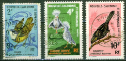 Faune, Nature - Oiseau - NOUVELLE CALEDONIE - Sourd, Cagou Huppé, Tourou  - N° 346 - 348 - 350 - 1967 - Oblitérés