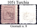 Turchia-0105 - Valori Per Giornali N.8 - Emissione 1892 -Qualità A Vostro Giudizio. - Usados