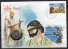 Numislettre (Timbres + Pièce) - Oman - 1987 - Oman