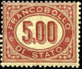 Italy O7 Mint Hinged 5l Official From 1875 - Oficiales