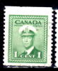 Canada 1942 1 Cent  King George VI War Coil Issue  #249cs  Single From 249c - Gebruikt