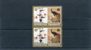 1970- Rwanda- 20c. Stamp "EXPO Emblem And Flower Arrangement, Peacock" In Pair MNH - Neufs