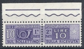1955-79 ITALIA PACCHI POSTALI 10 LIRE MNH ** - RR10417 - Paketmarken