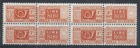 1955-79 ITALIA PACCHI POSTALI 800 LIRE QUARTINA MNH ** - RR10433 - Postal Parcels