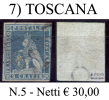 Toscana-007 - Emissione 1851 - Toscane