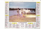 Almanach Des PTT 1976  "bivouac En Camargue / Le Berger Et Ses Moutons" Gardians, Chevaux, Feu De Bois, JEAN LAVIGNE - Grossformat : 1971-80