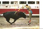 CP, Corrida, Paire De Banderilles, "Al Cuarteo", Bras Haut, Temps Bien Marqué, 1968, Voyagée - Corridas