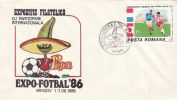 ROMANIA 1986 EXPOFOTBAL BRASOV COVER WITH POSTMARK - 1986 – Mexico