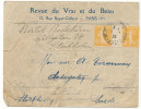 France Cover Sent To Sweden Paris 3-7-1923 With Pair And Vignette On A Creased And Bended Cover - Covers & Documents