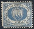1877-90 SAN MARINO STEMMA 10 CENT SENZA GOMMA - RR10502 - Unused Stamps