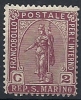 1899 SAN MARINO STATUA DELLA LIBERTA' 2 CENT MNH ** - RR10503 - Nuevos