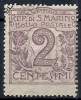 1903 SAN MARINO USATO CIFRA 2 CENT - RR10503 - Oblitérés