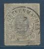 LUXEMBOURG , 10 C  , Type Percé En Lignes Colorées , 1865 - 73 - 1859-1880 Coat Of Arms