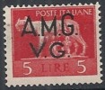 1945-47 TRIESTE AMG VG IMPERIALE 5 LIRE MNH ** - RR10520 - Mint/hinged