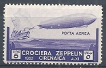 1933 CIRENAICA POSTA AEREA ZEPPELIN 5 LIRE MNH ** - RR10535 - Cirenaica