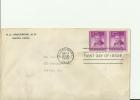 USA 1948 - FDC WILL ROBERS"I NEVER MET A MAN I DIDN´T LIKE" ADR POST.CLAREMORE OK NOV 4, W 2 STAMPS    OF 3 CENTS RE 110 - 1941-1950