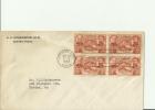 USA 1948 - FDC OREGON TERRITORY CENTENNIAL  ADR POST OREGON CITY-OREG -AUG 14, W 4 STAMPS   OF 3 CENTS RE 117 - 1941-1950