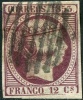 Edifil 18, 12 Cuartos Violeta De 1853 En Usado - Oblitérés