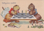 CHESS, HUMOUR, 1949, CPI, USED, CZECHOSLOVAKIA - Chess