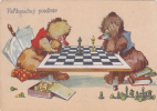 CHESS, HUMOUR, 1949, CPI, USED, CZECHOSLOVAKIA - Schach