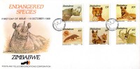 Zimbabwe - 1989 Endangered Species FDC - Rhinozerosse