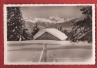 P883 Crans Sur Sierre, Montana, Taces De Skis Dans La Neige Et Weisshorn.Non Circulé. Perrochet Matile 7784 - Crans-Montana