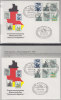 BERLIN W 91-92, W95-96 Auf 2 FDC-Briefen, Stempel: Berlin 13.7.89 - Se-Tenant