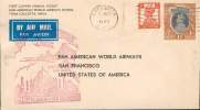 INDE INDIA 1ER VOL PANAM AIRWAYS PAR CLIPPER CALCUTTA A SAN FRANCISCO 1JUILLET 1947TB - Poste Aérienne