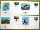 4 FDC Covers From Vanuatu,  WWF Panda Animals Fauna 1988, Dugong Marine Sea - Vanuatu (1980-...)