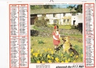 Almanach Des PTT 1981  "dans Les Jonquilles / L'heure Du Repas" Petite Fille Et Chien, Garçon, Jument, Poulain, OLLER - Groot Formaat: 1981-90