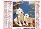 Almanach Des PTT 1982  "chiens Et Fougères/ Visite à L'écurie" Cheval, Agneaux, Oie, écurie, OLLER - Grossformat : 1981-90