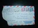 LETTRE PAR AVION POUR ETRANGER TP MARIANNE DE GANDON TARIF 30 F OBL. MECA. 17-8-1954 SALLANCHES (74 HAUTE-SAVOIE) - 1945-54 Marianne De Gandon