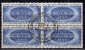 India MH First Day Postmark,  Block Of 4,  1969, Inter Parlimentary Conference, Globe, Parliament - Blokken & Velletjes