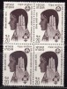 India MH  Block Of 4 No Gum,  1970 Girl Guide Movement, - Blocs-feuillets