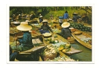 Cp, Thaïlande, Rajburi Province, Dmnernsaduak Floating Market, Voyagée 1974 - Tailandia