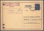 CZECHOSLOVAKIA  - NAZI.  HITLERT OCCUPAT. CARD - ZAPLACENO V HOTOVOSTI - PROSTEJOV  4. VII 1945. - Cartoline Postali